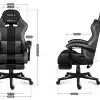Dimenzije Huzaro Force 4.7 gaming stolice – prednji i bočni prikaz sa merama