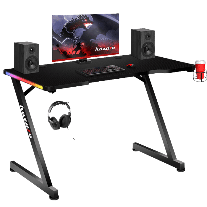 Gejmerski sto Huzaro Hero 2.5 RGB sa LED osvetljenjem, monitorom i zvučnicima