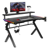 Gejmerski sto sa RGB svetlom i policom sa setup-om na njemu