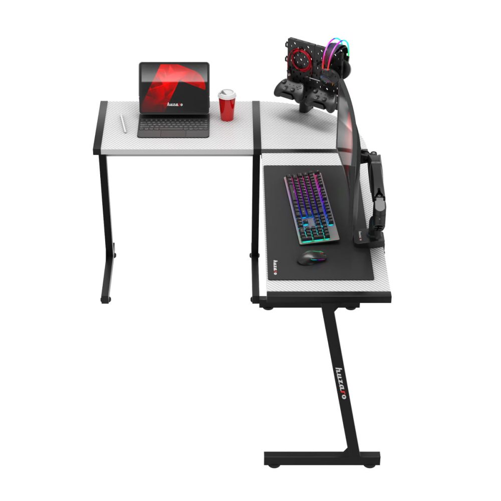 beli Huzaro Hero 6.0 L-ugo­ni sto sa dodatnom policom, monitorom i RGB tastaturom