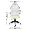 Grafički prikaz dimenzija Huzaro Force 4.4 RGB White gaming stolice – pogled sprijeda