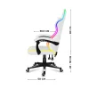 Grafički prikaz dimenzija Huzaro Force 4.4 RGB White gaming stolice – bočni pogled