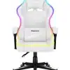 Huzaro Force 4.4 RGB White gaming stolica – prednji pogled, LED svetlosna traka duž ivica