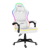 Huzaro Force 4.4 RGB White gaming stolica – hero fotografija pod uglom, istaknuta rasveta