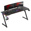 Huzaro Hero 4.8 RGB gejmerski sto – bočni pogled sa dva monitora, XXL podlogom i šarenim RGB ivicama