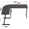 Dimenzije Huzaro Hero 6.0 L-shape RGB gaming stola: ukupno 147 × 112 cm, visina 74 cm, širina glavne ploče 99 cm