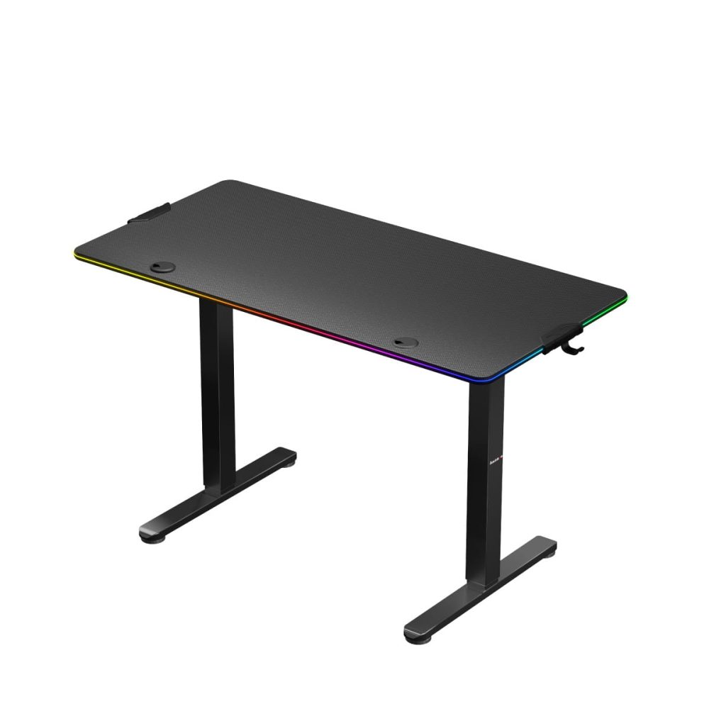 Zadnja strana Huzaro Hero 8.2 RGB stola sa RGB osvetljenjem po ivici i dvostrukim prolazima za kablove