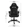 Grafički prikaz dimenzija Huzaro Force 4.4 Carbon gaming stolice – pogled sprijeda
