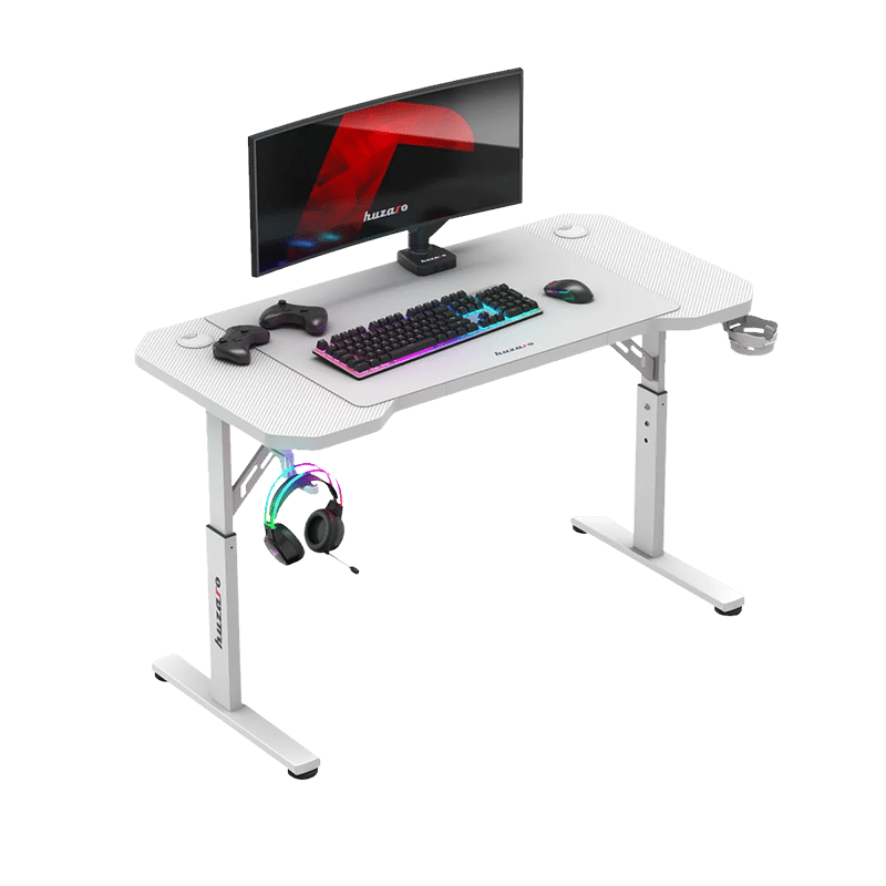 gaming sto sa tri nivoa podešavanja visine i monitorom slušalicama tastaturom mišem i džojsticima na tabli stola