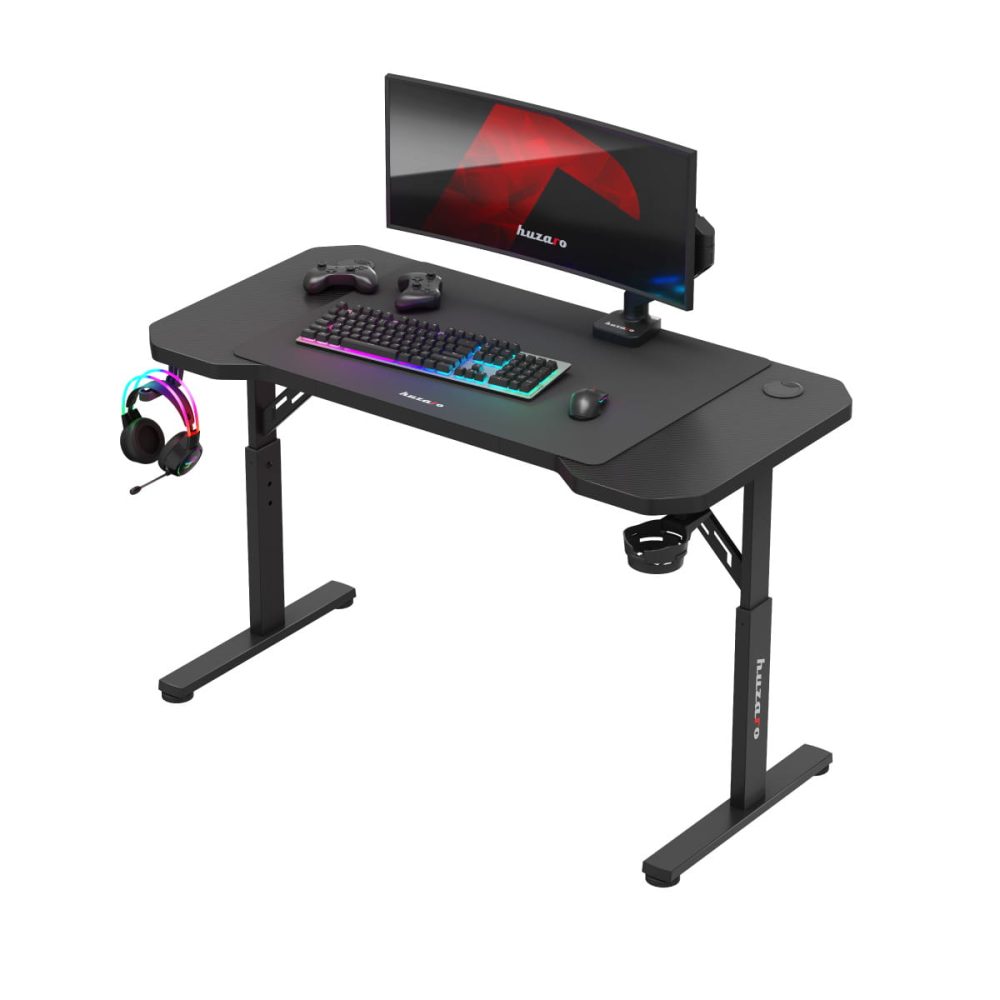 Huzaro Hero 2.6 levi ugao sa zakrivljenim monitorom, RGB tastaturom i headsetom
