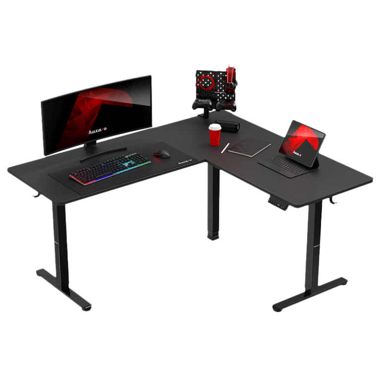 Gejmerski sto Huzaro Hero 9.5 crne boje sa monitorom i tastaturom