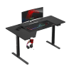Crni gejmerski sto Huzaro Hero 9.1 sa RGB tastaturom, monitorom i slušalicama