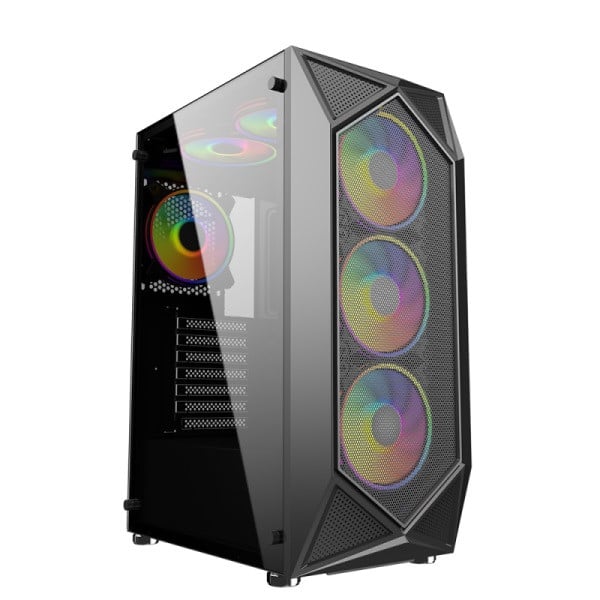 Kuciste Raidmax Hydra window/black, 4x 120mm RGB bez napajanja