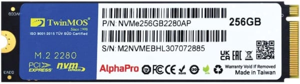 SSD M.2 NVMe 256GB TwinMOS AlphaPro 3600MBs/3500MBs, NVMe256GB2280AP