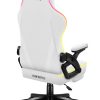 Huzaro Force 4.6 White RGB gaming stolica – zadnja strana sa uključenim RGB osvetljenjem