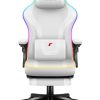 Huzaro Force 4.6 White RGB gaming stolica – prednji pogled, osvetljenje u više boja
