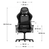 Dimenzije Huzaro Force 6.2 Black Carbon gaming stolice – prednji prikaz sa merama