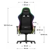 Dimenzije Huzaro Force 6.2 RGB stolice prikazane sa strane