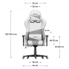 Dimenzije Huzaro Force 6.2 White Mesh gaming stolice – prednji prikaz sa merama