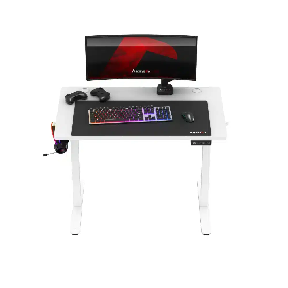 Huzaro Hero 7.9 prednji pogled u gejmerskoj postavci, ultrawide monitor, podesiva visina
