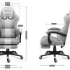 Grafički prikaz dimenzija Huzaro Force 4.7 White Mesh gaming stolice sprijeda i sa strane