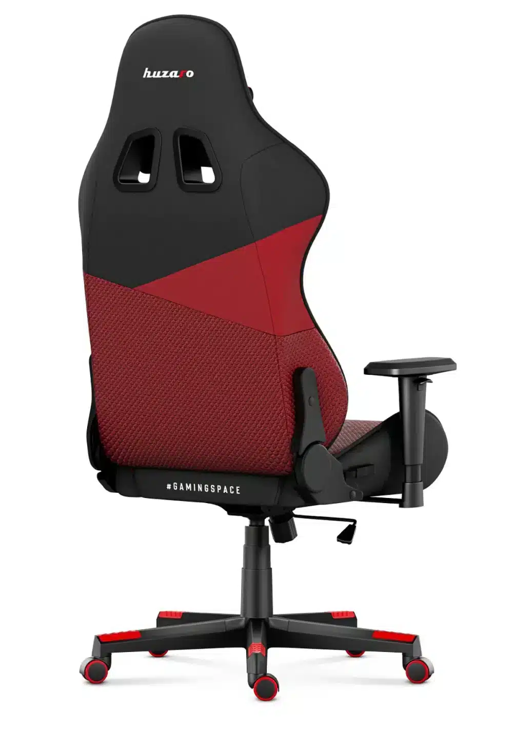 Huzaro Force 6.2 crvena gaming stolica – pogled otpozadi, prikaz naslona i naslona za ruke