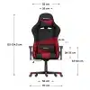 Dimenzije Huzaro Force 6.2 gaming stolice – prednji prikaz sa merama u centimetrima