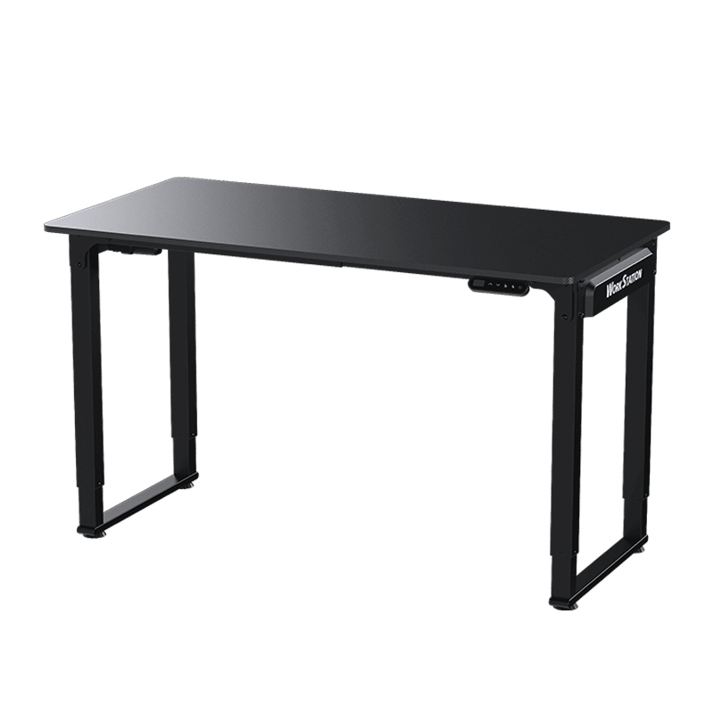 Fantech Workstation WS514 – crni gaming/radni sto (140 × 70 cm) prikazan iz perspektive, sa vidljivim kontrolerom za podešavanje visine